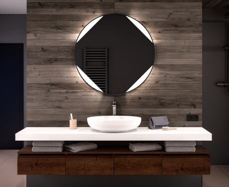 Rund badrumsspegel med LED-belysning Spegel L114