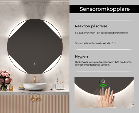Rund badrumsspegel med LED-belysning Spegel L114 #6