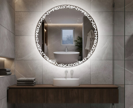 Rund badrumsspegel med LED-belysning Spegel L115