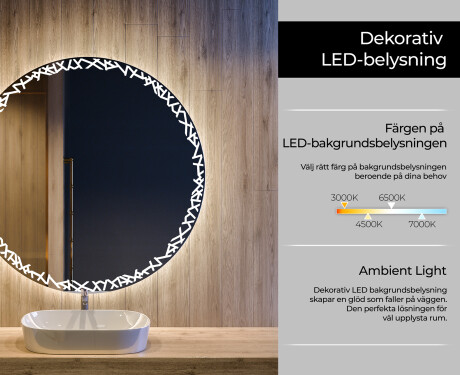 Rund badrumsspegel med LED-belysning Spegel L115 #4