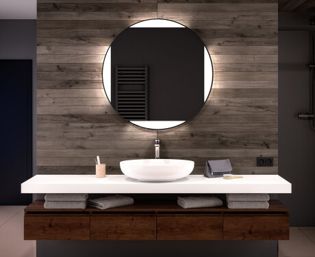 Rund badrumsspegel med LED-belysning Spegel L116