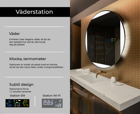Rund badrumsspegel med LED-belysning Spegel L116 #2