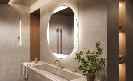 Rund badrumsspegel med LED-belysning Spegel L116