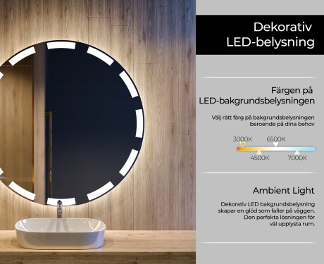 Rund badrumsspegel med LED-belysning Spegel L117 #4