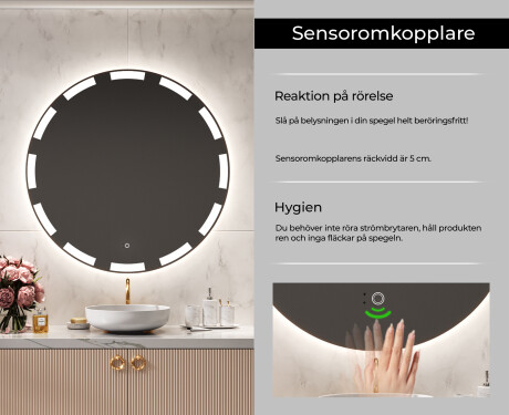 Rund badrumsspegel med LED-belysning Spegel L117 #6
