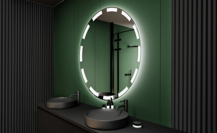 Rund badrumsspegel med LED-belysning Spegel L117