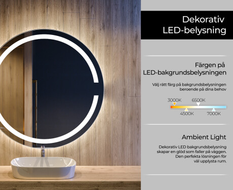 Rund badrumsspegel med LED-belysning Spegel L118 #4