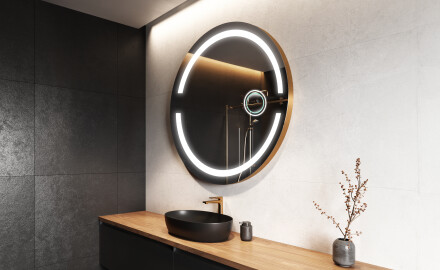 Rund badrumsspegel med LED-belysning Spegel L118