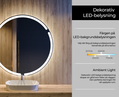 Rund badrumsspegel med LED-belysning Spegel L119 #4