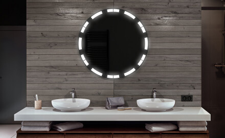 Rund badrumsspegel med LED-belysning Spegel L121