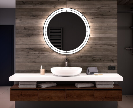 Rund badrumsspegel med LED-belysning Spegel L122
