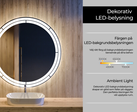 Rund badrumsspegel med LED-belysning Spegel L122 #4