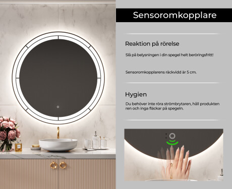 Rund badrumsspegel med LED-belysning Spegel L122 #6