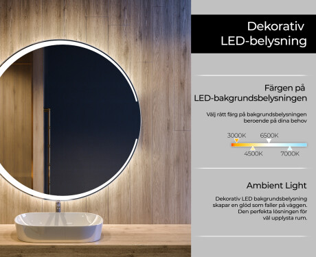 Rund badrumsspegel med LED-belysning Spegel L123 #4