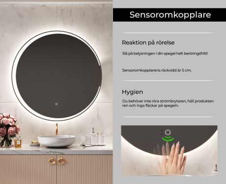Rund badrumsspegel med LED-belysning Spegel L123 #6