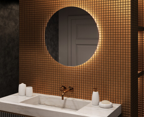 Rund badrumsspegel med LED-belysning Spegel 70cm med kallt LED-ljus 7000K, varmt ljus 3000K eller neutralt ljus 4500K