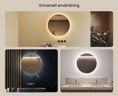 Rund badrumsspegel med LED-belysning Spegel 70cm med kallt LED-ljus 7000K, varmt ljus 3000K eller neutralt ljus 4500K #2