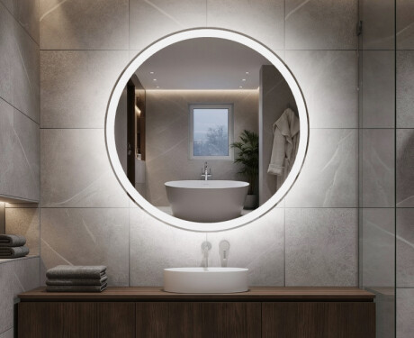 Rund stor batteridrivne spegel med belysning LED L76