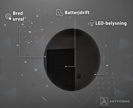 Batteridrivne rund väggspeglar med belysning LED L82 #4