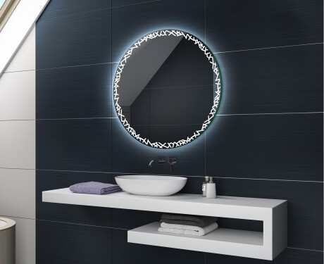 Rund stor batteridrivne spegel med belysning LED L115 #4