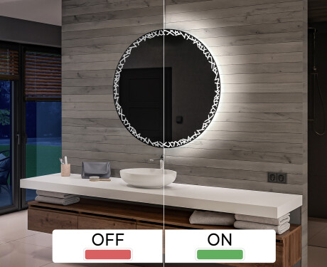 Rund stor batteridrivne spegel med belysning LED L115 #3