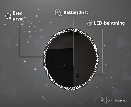 Rund stor batteridrivne spegel med belysning LED L115 #4