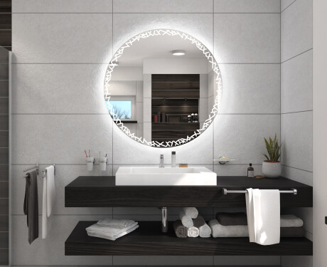 Rund stor batteridrivne spegel med belysning LED L115 #5