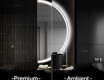Elegant LED Halvcirkel Spegel - Modern Belysning för Badrum A222