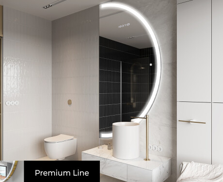Elegant LED Halvcirkel Spegel - Modern Belysning för Badrum A222 #4
