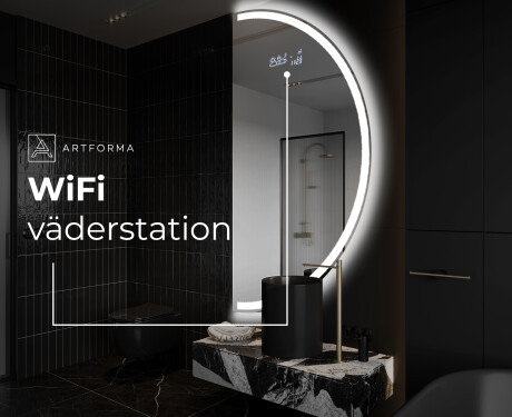 Elegant LED Halvcirkel Spegel - Modern Belysning för Badrum A222 #6