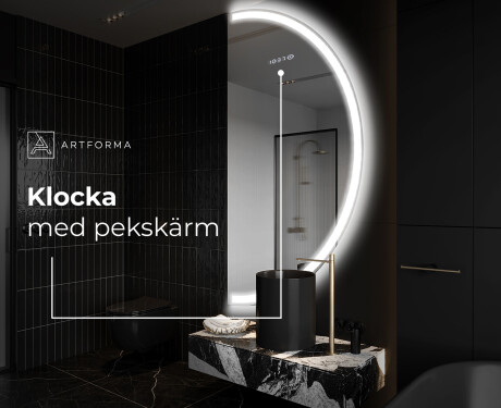 Elegant LED Halvcirkel Spegel - Modern Belysning för Badrum A222 #7