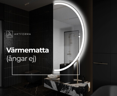 Elegant LED Halvcirkel Spegel - Modern Belysning för Badrum A222 #8