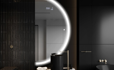 Elegant LED Halvcirkel Spegel - Modern Belysning för Badrum A222