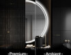 Elegant LED Halvcirkel Spegel - Modern Belysning för Badrum A223