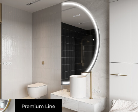Elegant LED Halvcirkel Spegel - Modern Belysning för Badrum A223 #4