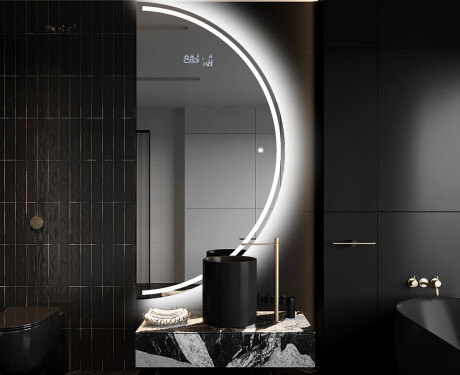 Elegant LED Halvcirkel Spegel - Modern Belysning för Badrum A223 #9