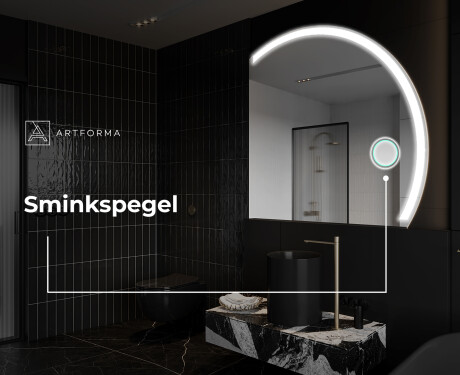 Elegant LED Halvcirkel Spegel - Modern Belysning för Badrum Q222 #6