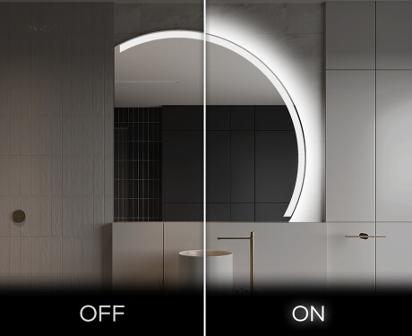 Elegant LED Halvcirkel Spegel - Modern Belysning för Badrum Q222 #3