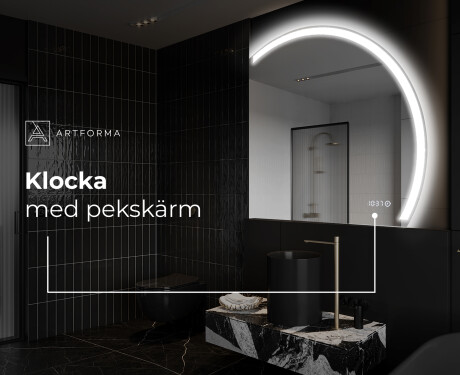 Elegant LED Halvcirkel Spegel - Modern Belysning för Badrum Q222 #8