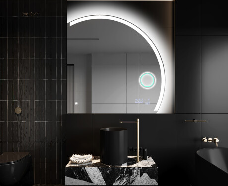 Elegant LED Halvcirkel Spegel - Modern Belysning för Badrum Q222 #10