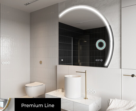 Elegant LED Halvcirkel Spegel - Modern Belysning för Badrum Q223 #4