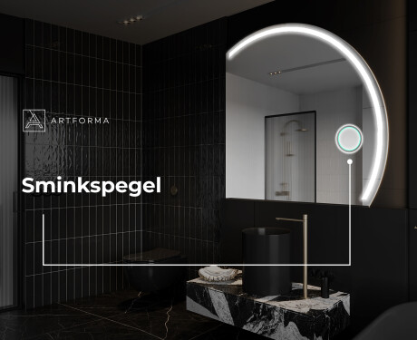 Elegant LED Halvcirkel Spegel - Modern Belysning för Badrum Q223 #6