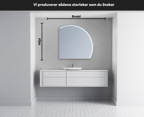 Elegant LED Halvcirkel Spegel - Modern Belysning för Badrum Q223 #4