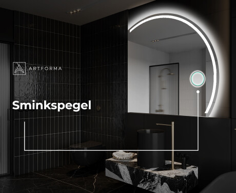 Elegant LED Halvcirkel Spegel - Modern Belysning för Badrum Q223 #5