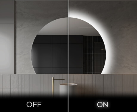 Elegant LED Halvcirkel Spegel - Modern Belysning för Badrum W221 #3