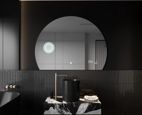 Elegant LED Halvcirkel Spegel - Modern Belysning för Badrum W221 #10