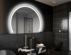 Elegant LED Halvcirkel Spegel - Modern Belysning för Badrum W222