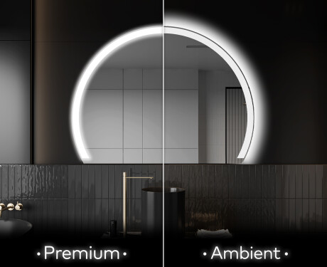 Elegant LED Halvcirkel Spegel - Modern Belysning för Badrum W222