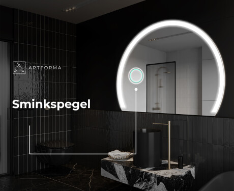 Elegant LED Halvcirkel Spegel - Modern Belysning för Badrum W222 #6