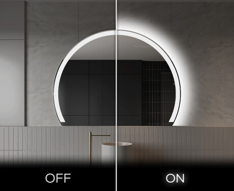 Elegant LED Halvcirkel Spegel - Modern Belysning för Badrum W222 #3